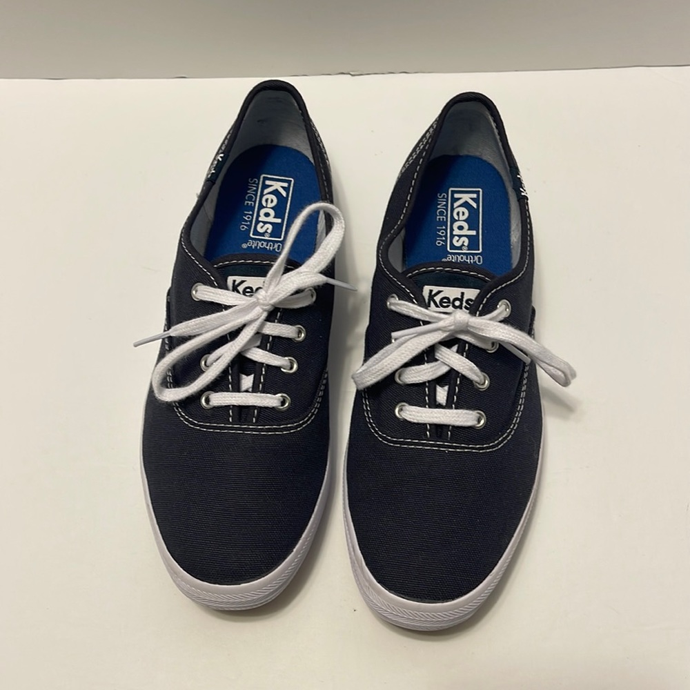 Keds Ortholite Women’s Size 7.5 Blue Canvas Lace Up Casual Original Sneakers